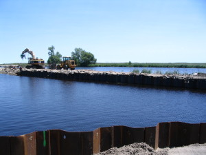 Fondation Breakwater renforcée avec Palplanche